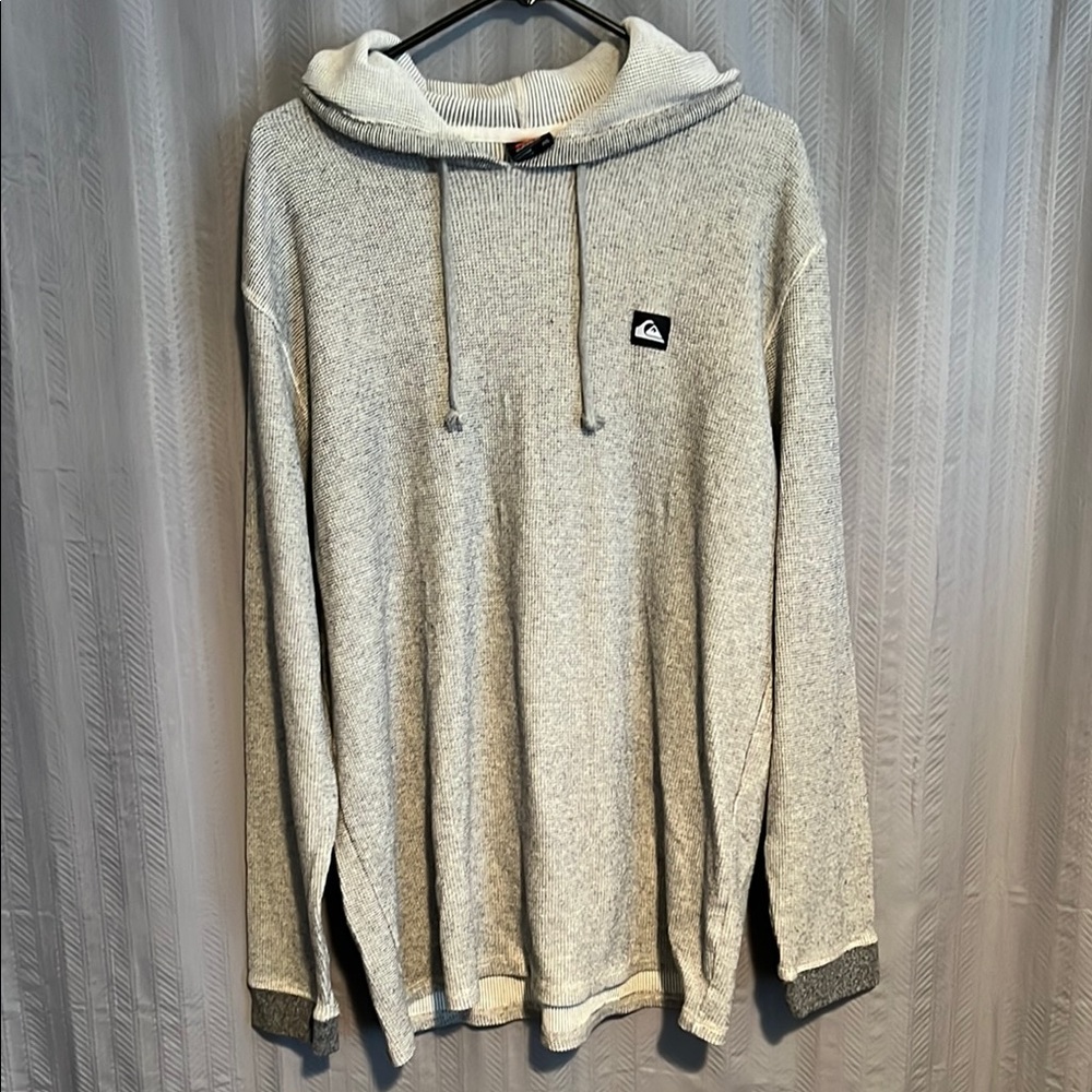 Quiksilver Gray Hoodie with Textured Look and Logo